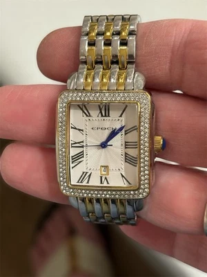 Epoch Two Tone Crystal Bezel Women’s Quartz Watch - Image 1 of 2