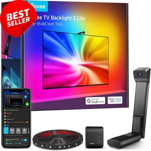 TV Backlight 3 Lite RGBICW Wi-Fi LED Strip w/ Camera Voice APP 11.8Ft 55-65" - Picture 1 of 12