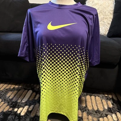 NIKE Dri-Fit Entrenamiento Talla L Malla Espalda Manga Corta Correr Gimnasio Fútbol Fútbol Foto 1 de 3