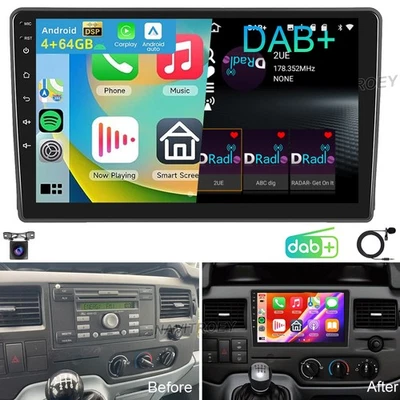 Carplay Android 15 Autoradio Für Ford Transit MK7 2006-2014 4+64GB GPS Navi DAB+ - Bild 1 von 4