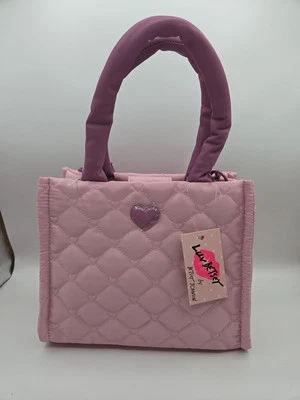 Bolso de Mano BETSEY JOHNSON Nylon con Correa Bandolera Nuevo con Etiquetas Asa Superior Acolchado Corazón  Foto 1 de 4
