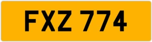 FXZ 774 F 3X3 DATELESS PRIVATE NUMBER PLATE FIN FIONA FRED FAS FAZ FRAN FERN FAY - Picture 1 of 1