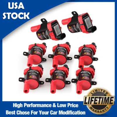 8X High Performance Ignition Coils Pack For GMC for Chevy C1251 D585 4.8/5.3/6.0 - Image 1 of 4