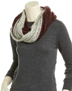 Neu mit Etikett neu GABRIELLA by LA FIORENTINA Schalldämpfer Infinity Schal grau & burgunderrot - Bild 1 von 1
