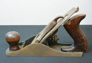 Stanley Bailey vintage n. 4 Manici in legno piano inferiore liscio 9-1/4" USA - Foto 1 di 5