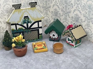 dollhouse garden lot birdhouses, seeds, magnet house, flowers - Picture 1 of 12