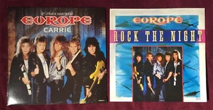 2 MINT 1980s Vinyl - Europe ~ Carrie Maxi EPC 650354 6 & Rock The Night EUR T1 - Picture 1 of 22