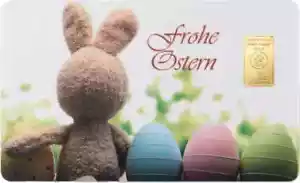 Goldbarren 1 Gramm 999.9 Gold Frohe Ostern Heimerle + Meule FineCard - Bild 1 von 5