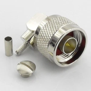 N Type Right Angle Crimp Plug Male for RG174 RG316 Elbow RA R/A - Picture 1 of 5