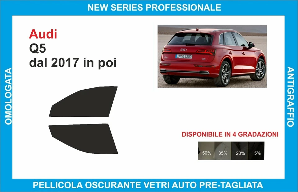 pellicole oscuranti vetri pre-tagliata audi q5 dal 2017 kit ant - Imagen 1 de 1