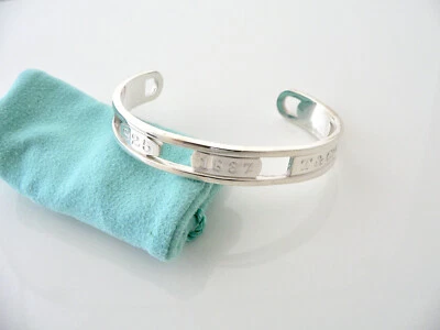 Tiffany & Co Silver 1837 Elements Cuff Bracelet Bangle Gift Pouch Love Statement - Image 1 of 4