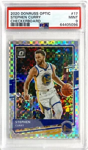 2020-21 Panini Donruss Optic Stephen Curry Card SP Checkerboard Prizm PSA 9 MINT - Picture 1 of 4