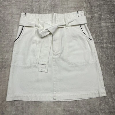 Falda Rag & Bone para mujer 26 blanca denim con cinturón utilitaria mini informal bolsillo de verano Foto 1 de 4