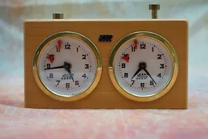 Vintage APF V Rolland chess timer analog wind clock Germany Wood - Picture 1 of 7