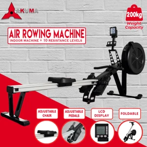 Rower Machine Rowing Exercise Gym Resistance Cardio Fitness Air Home Design - Picture 1 of 9