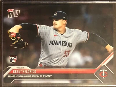 2023 Topps Now #154 Brent Headrick Minnesota Twins RC - Image 1 of 2