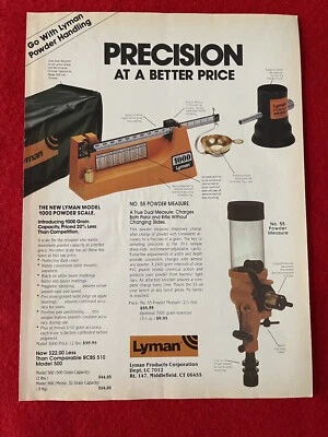 Anuncio impreso Lyman modelo 1000 escala en polvo vintage 1983 Foto 1 de 4