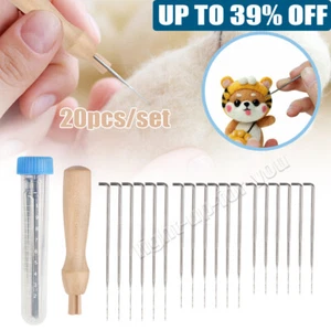 20x/Set Felting Needles With Handle Wool Felt Tool Kit DIY Mixed Felting Starter - Picture 1 of 14