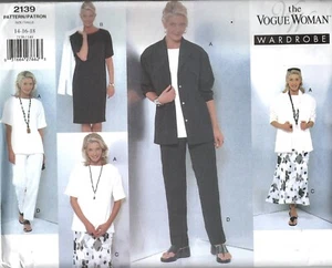 Patrón de costura armario de mujer Vogue - 2139 - chaqueta, vestido, torso, falda, pantalones - Imagen 1 de 3