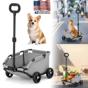 Foldable Small Pet Stroller 4 Wheels Folding Travel Pet Cart for Dogs and Cats - Picture 1 of 8