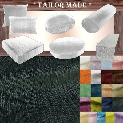 Wn21 Dark Gray Chenille Sofa Seat Patio Bench Box Cushion Bolster Cover/Runner - Image 1 of 4