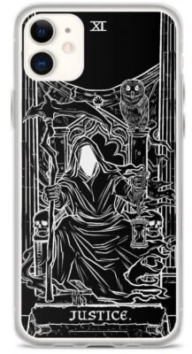 Funda de teléfono gótica con tarjeta de tarot de justicia para Apple iPhone Parca Halloween Gótico Foto 1 de 4