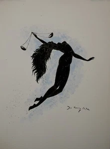 Delanglade Frederic - Original Signed Lithograph - Zodiac Libra - Picture 1 of 1