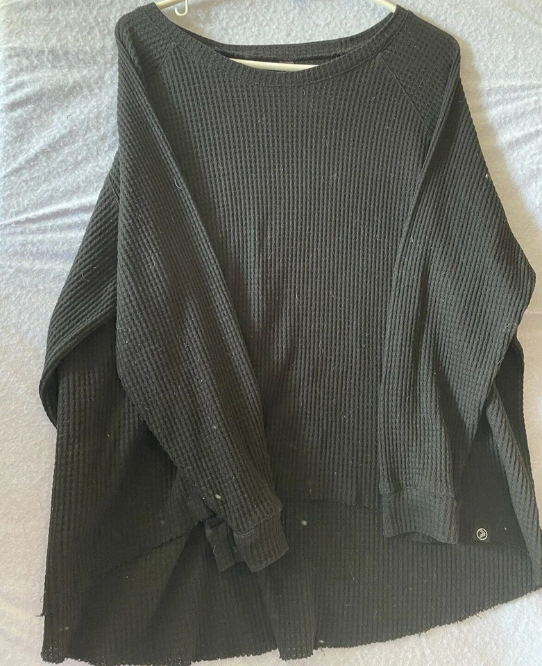 Savvi Fit Thermal top Women 2X Long Sleeve Thermal Crop Top Waffle Knit PHIPHANY - Image 1 of 4