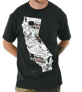 Metal Mulisha CA-Stated Black White Screenprint SS Men's Discounted T-Shirt - Picture 1 of 4
