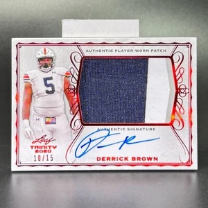 2020 Leaf Trinity Football #BA-DB2 Derrick Brown Rookie Auto Patch Red /15 RC - Bild 1 von 2