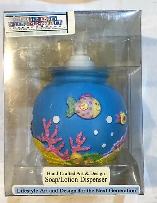 Dispensador redondo de loción o bomba de jabón Billy Blocks Ocean Life ~ 5,5" x 4" nuevo en paquete Foto 1 de 3
