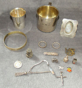 Sterling Silver Lover's Lot - 17 Great Pieces 195 grams Total - Not For Scrap