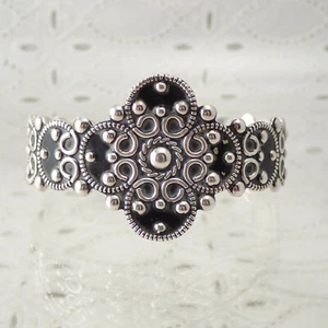 Brazalete MWS Mark Wasserman Samara Ornamentado Plata Esterlina Oxidado 7" 46 gr - Imagen 1 de 8