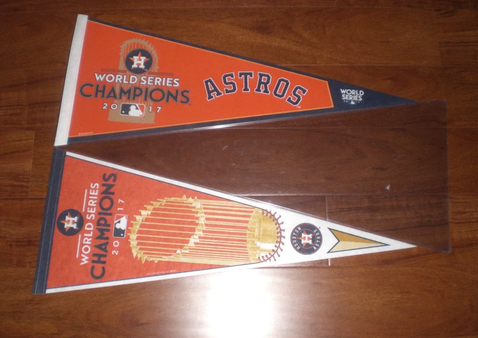 TWO 2017 HOUSTON ASTROS WORLD SERIES CHAMPIONS PENNANTS  - Image 1 of 1