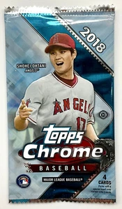 2018 Topps Chrome WRAPPER ONLY (previously opened w/ 4 cards) Ohtani Rookie Year - Picture 1 of 2
