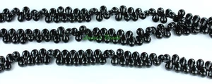 100 Jet Schwarz Tschechisch Pressglas Träne Perlen Perlen 4x6 mm - Bild 1 von 2