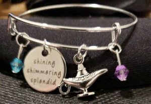 Disney ALADDIN PRINCESS JASMINE Inspired Tibetan Silver Charm Bracelet $60 B01AL - Picture 1 of 5