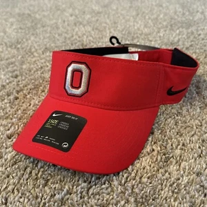 Nike The Ohio State OSU Buckeyes Adjustable Sideline “Block O” Visor Team Issue - Picture 1 of 5