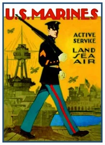 US Marines Recruiting Poster Counted Cross Stitch Chart Pattern - Picture 1 of 4