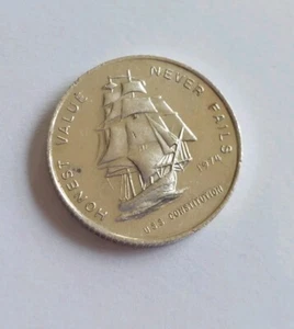 1974 USS Constitution Mint Honest Value Never Fails 1/2 oz .999 Silver Round - Picture 1 of 2