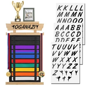 10 Belts Karate Belt Display Rack with Personalized Stickers, Taekwondo Belt ... - Picture 1 of 7