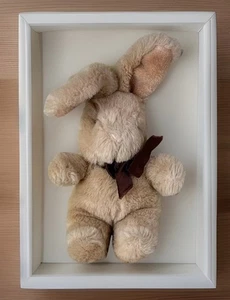 Bunny Rabbit Plush Jerry Elsner Brown Fur Black Eyes Stuffed Animal Vintage - Picture 1 of 12