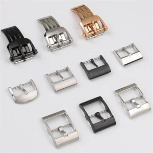 20mm Silver Black Rose For Breitling Deployment Pin Buckle Clasp Stainless Steel - Picture 1 of 25