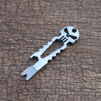 EDC Titanium TC4 Skull Outdoor Crowbar Keychain Tactical Pry Bar Opener Crowbar - Image 1 of 4