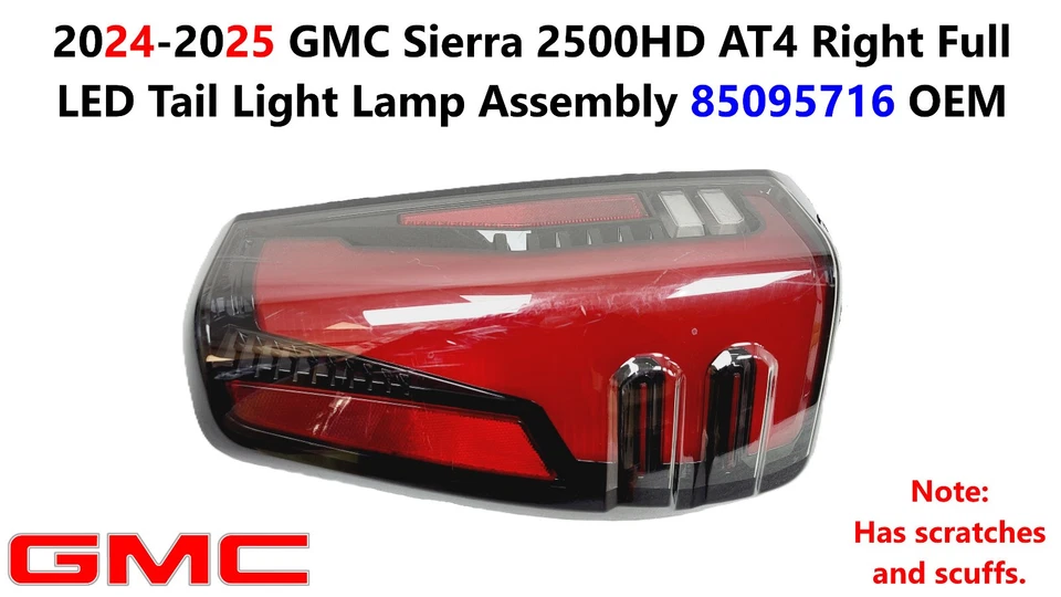 2024-2025 GMC Sierra 2500HD AT4 Right Full LED Tail Light Lamp Assembly 85095716 - Image 1 of 4