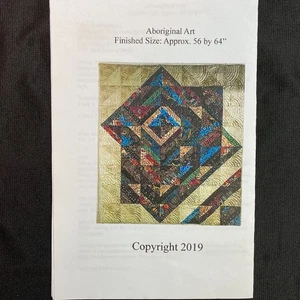 Colcha de arte aborigen colgante de pared 56" por 64" patrón de Golden Quilt Company - Imagen 1 de 3