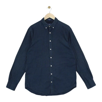 Gant Check Shirt Mens Size L Blue Windblown Oxford Regular Fit - Image 1 of 4