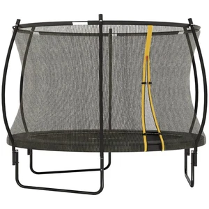 8FT / 10FT Outdoor Trampoline with Enclosure Net and Spring Cover in Black - Picture 1 of 15