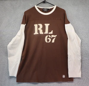 Camisa Polo Ralph Lauren Para Hombre Mediana Marrón Manga Larga Gráfico Algodón - Imagen 1 de 8