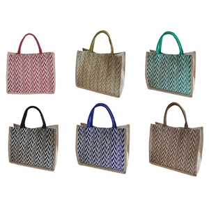 Women Woven Tote Bag Large Capacity Handbag All-match Shoulder Bag for Shopping - Picture 1 of 10